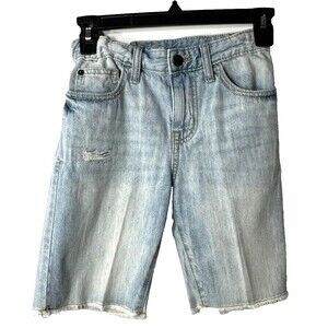 Cat & Jack Shorts Boys Sz 10 Blue Denim Skinny Adjustable Waist Light Wash